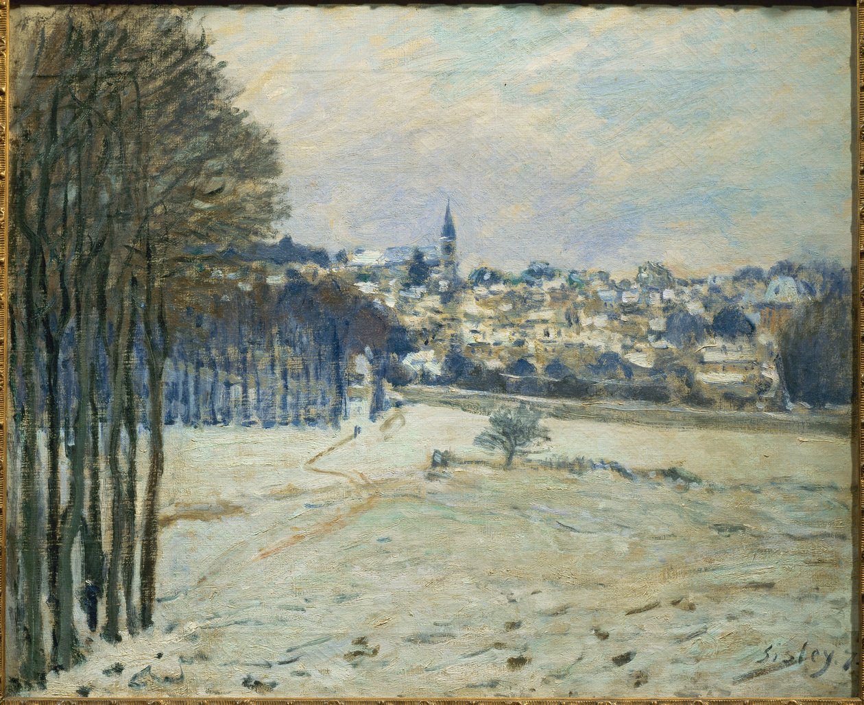 La neige a Marly-le-Roi ... (peinture sur toile) - Alfred Sisley