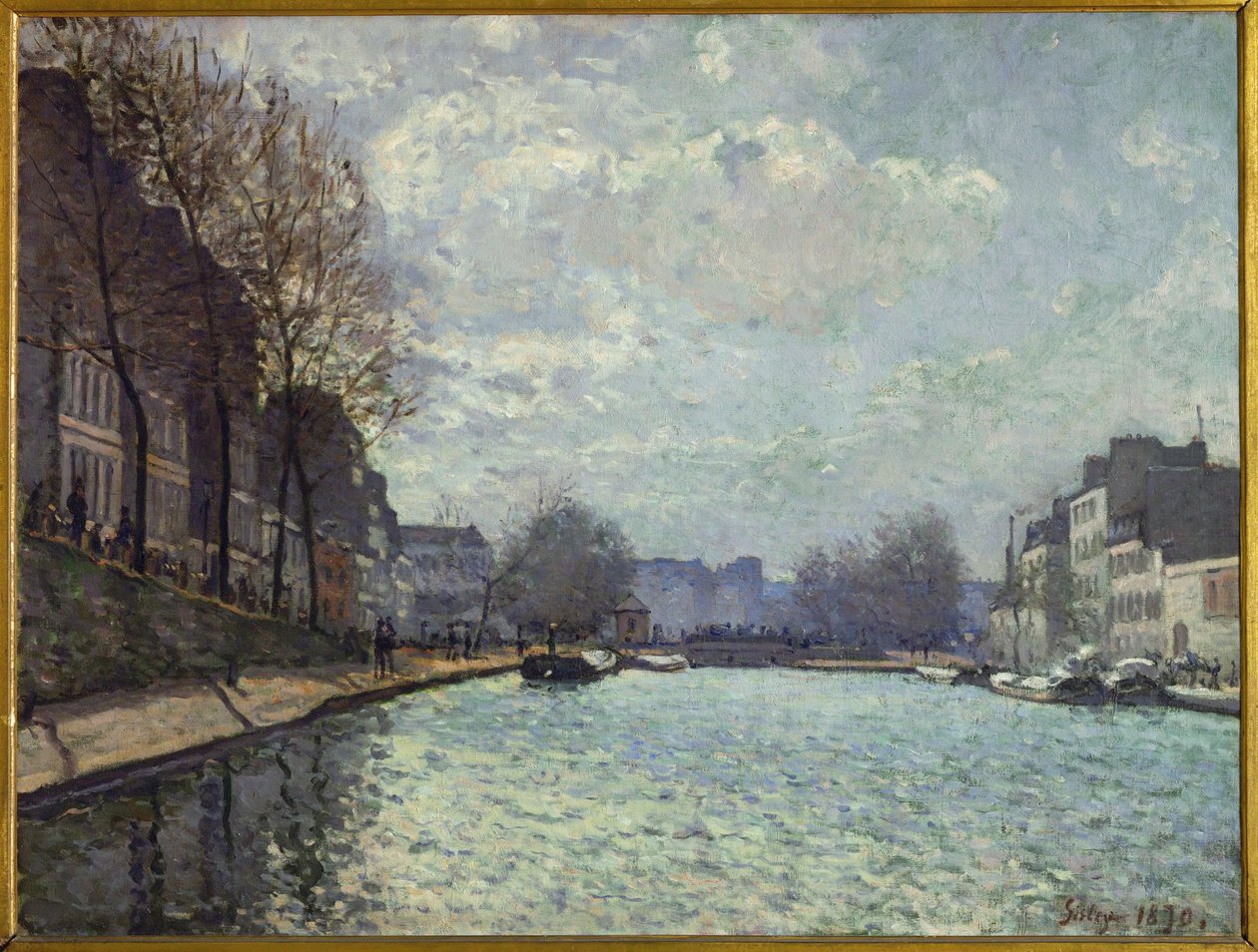 Le Canal St. Martin, Paris (huile sur toile) - Alfred Sisley