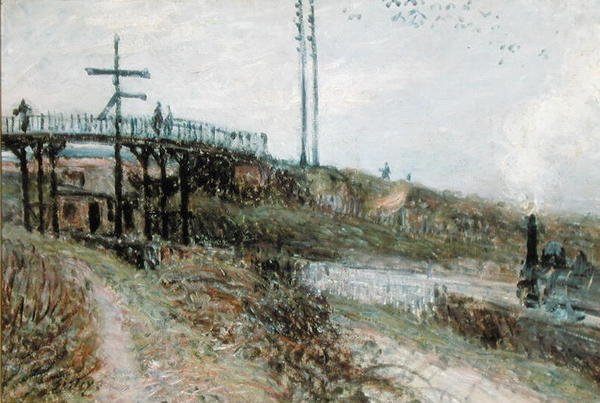 La passerelle au-dessus du chemin de fer à Sèvres, vers 1879 - Alfred Sisley