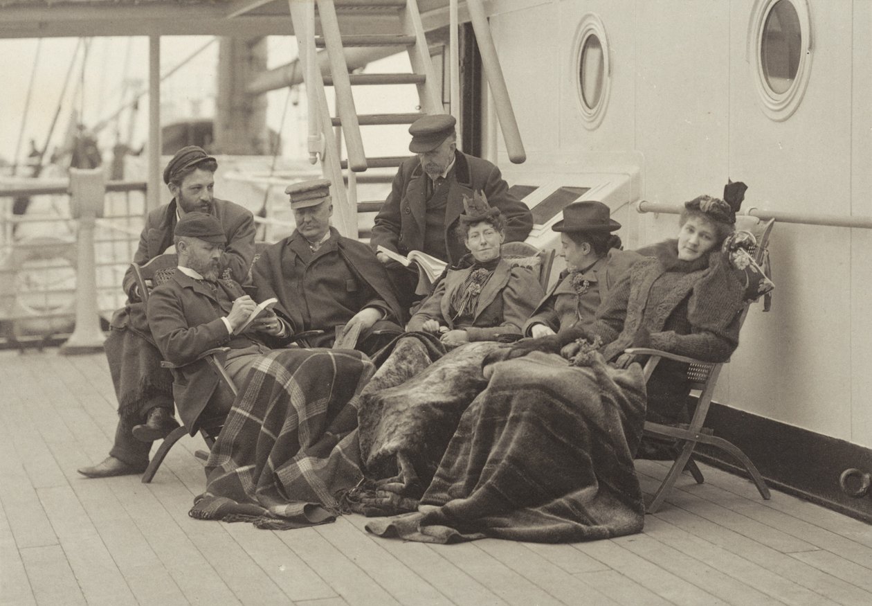 Sime Herrmann, M. et Mme Mann, le Dr Brown, M. McGibbon, Mlle Linthicum et Emmy — À bord du Bourgogne, du 5 au 14 mai 1896 - Alfred Stieglitz