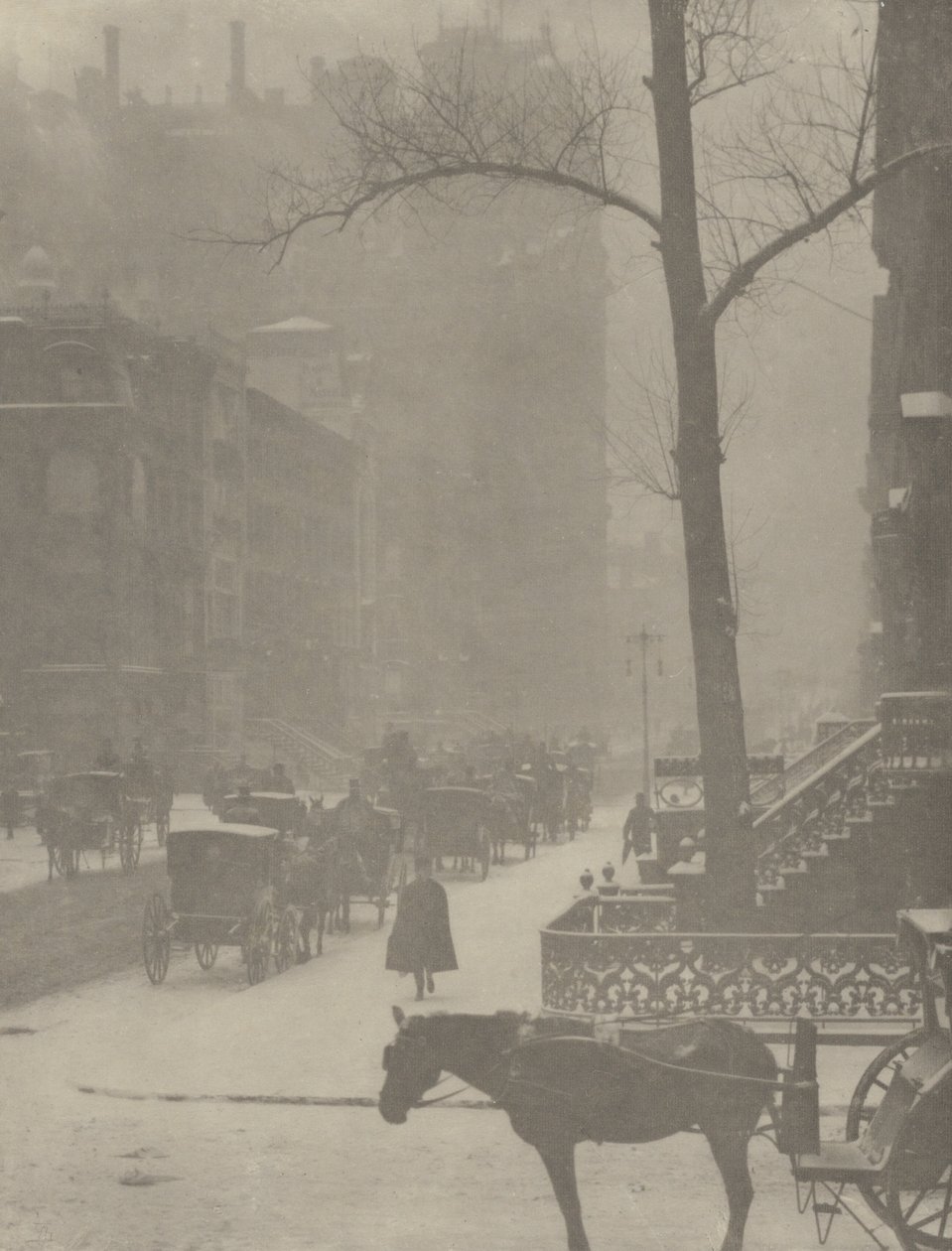La rue, Fifth Avenue - Alfred Stieglitz
