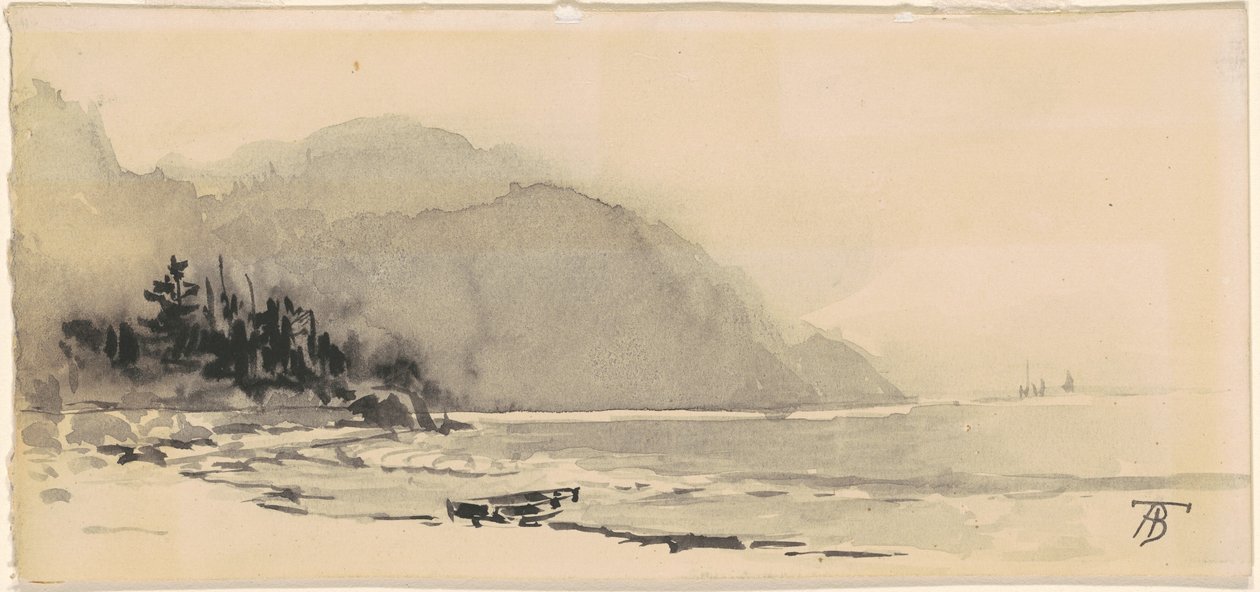 Bateau sur la plage - Alfred Thompson Bricher