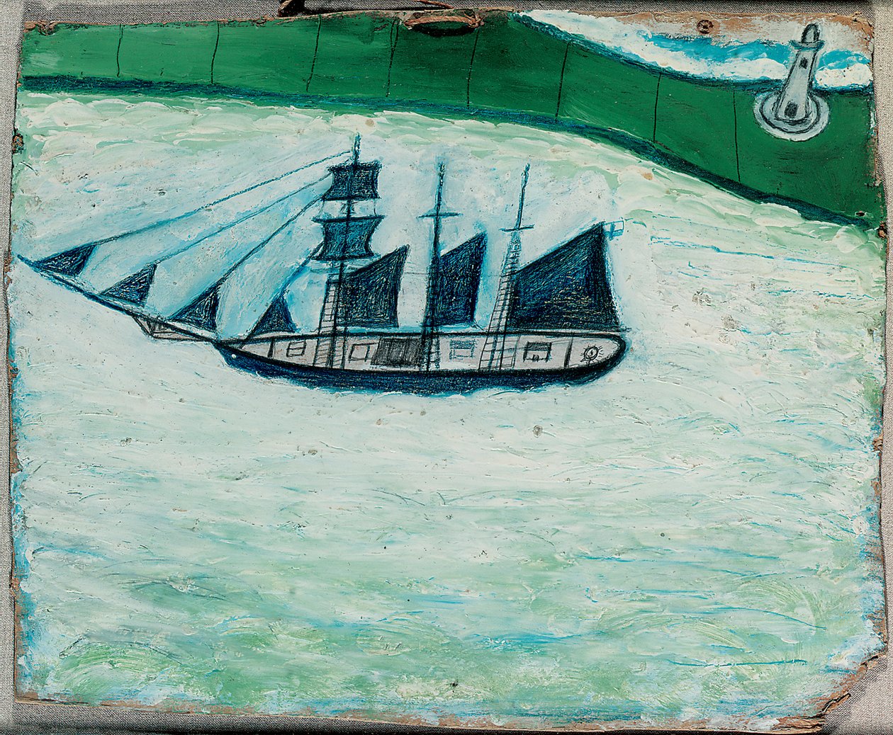 Navire et Phare, vers 1925 - Alfred Wallis