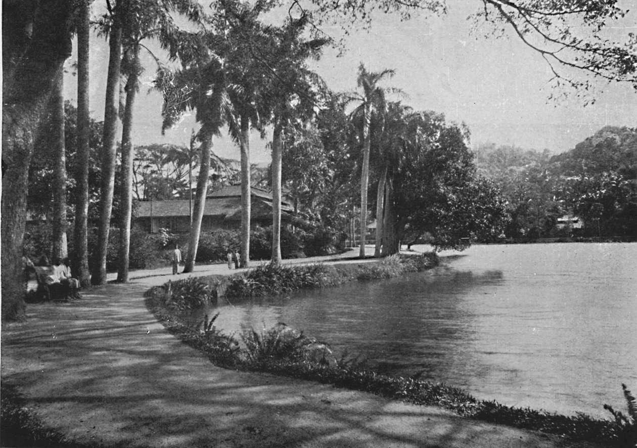 Lac et promenade de Kandy, vers 1890, 1910 - Alfred William Amandus Plate