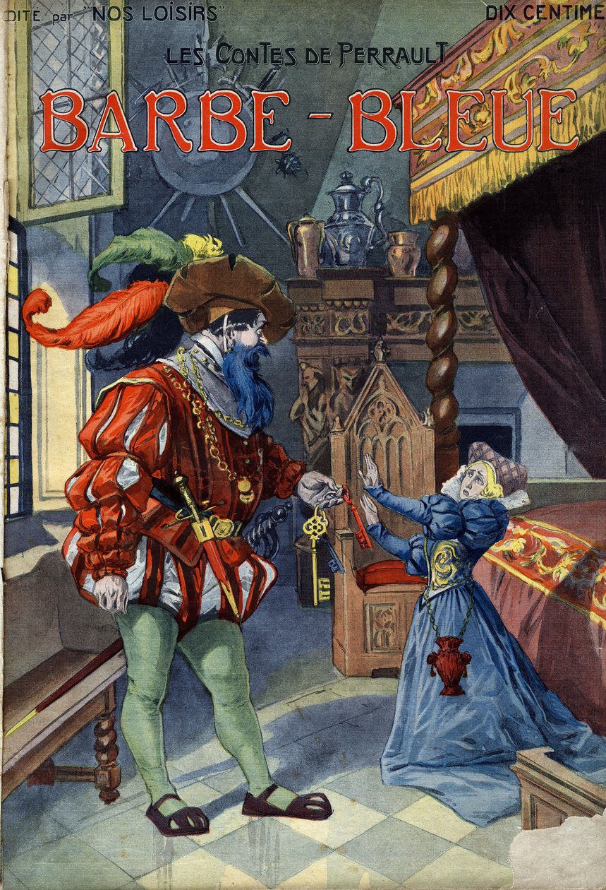 Barbe Bleue, Conte de Charles Perrault (1628-1703). Illustration de Vaccari et Carrey dans la collection "Les beaux contes" "Nos loisirs" vers 1910. Collection privée. - Alfredo and Carrey Vaccari
