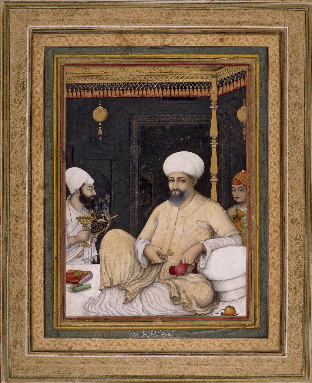 Ali Riza (peintre). Le sultan Ibrahim Adil Shah II vénère un saint soufi, Bijapur, vers 1620-30, British Museum, Londres - Ali Riza
