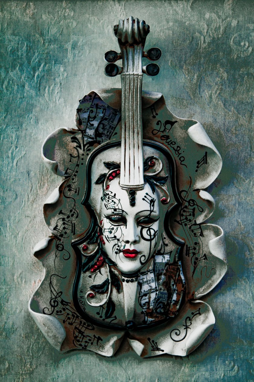 Muse de Monteverdi, 2017 (photographie repeinte à la main) - Alice Gur Arie
