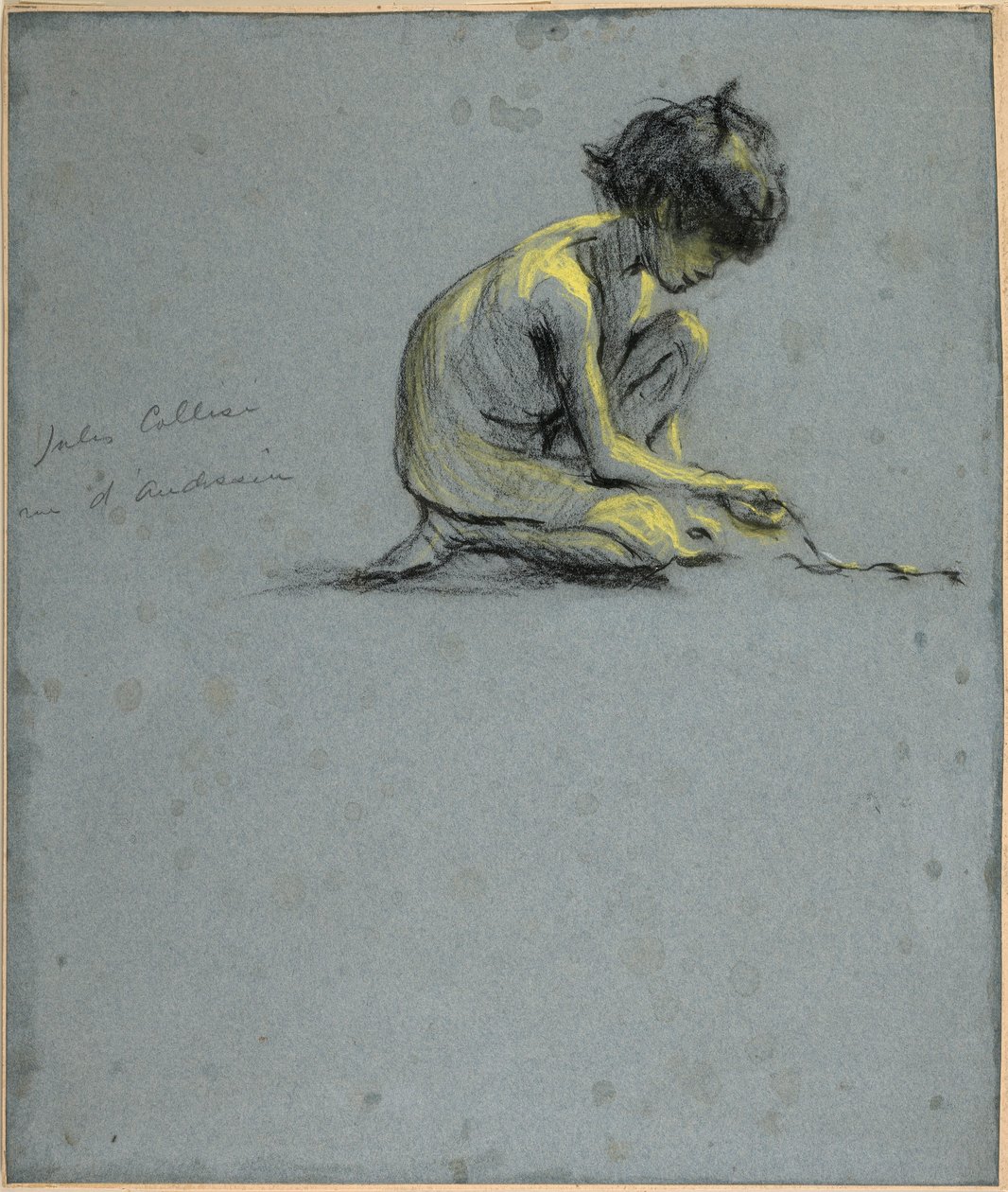 Garçon accroupi avec serpent - Alice Pike Barney