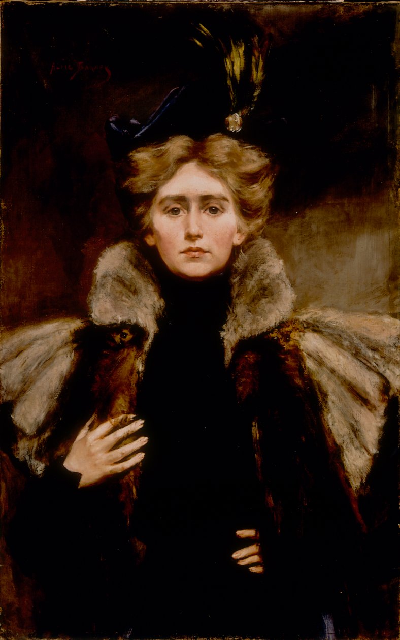 Natalie en cape de fourrure, 1897 - Alice Pike Barney