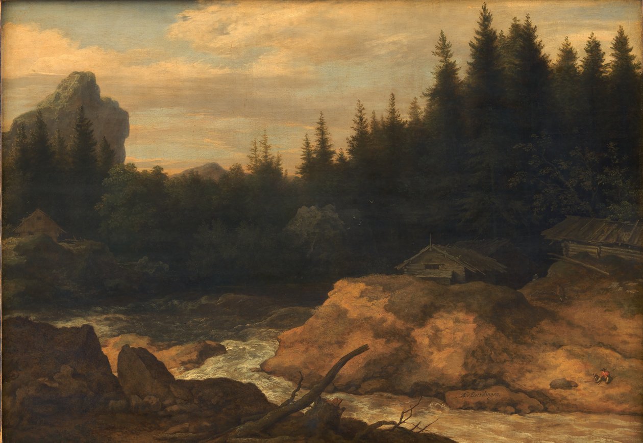 La rivière dans la forêt de pins - Allaert van Everdingen