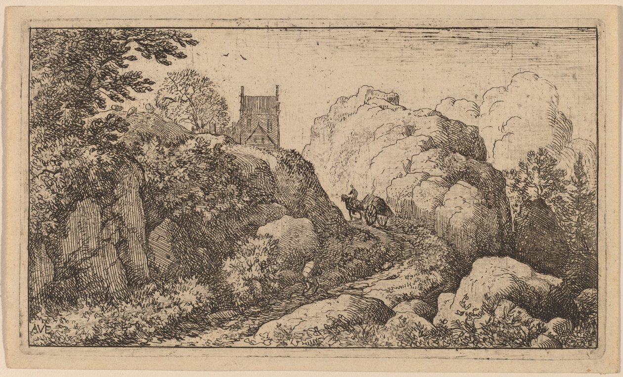 Chariot dans un passage étroit, probablement vers 1645-1656 - Allart van Everdingen
