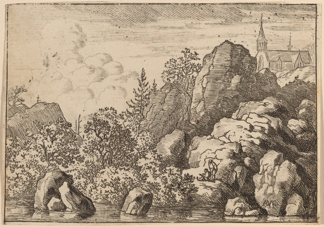 Église sur une colline, probablement vers 1645-1656 - Allart van Everdingen