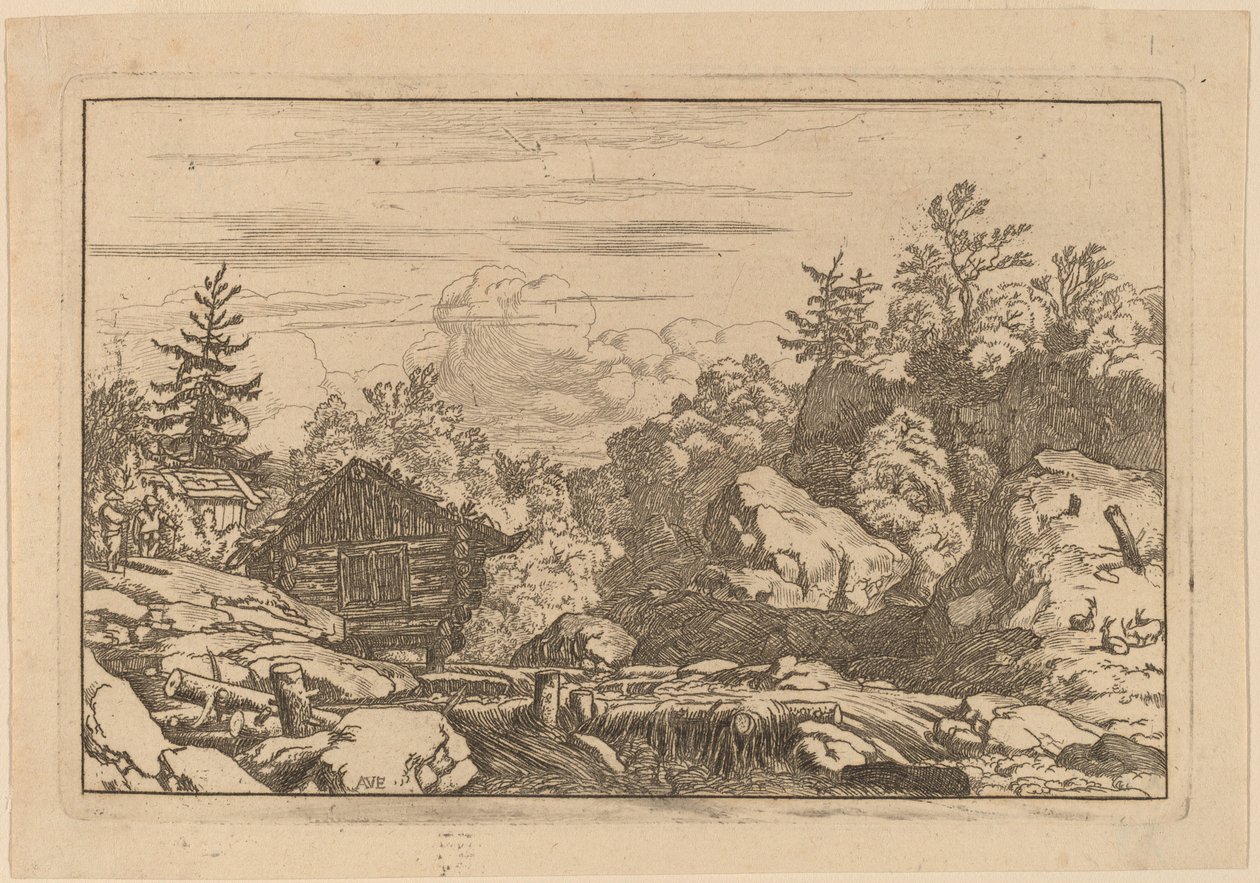 Cottages au bord de la rivière - Allart van Everdingen