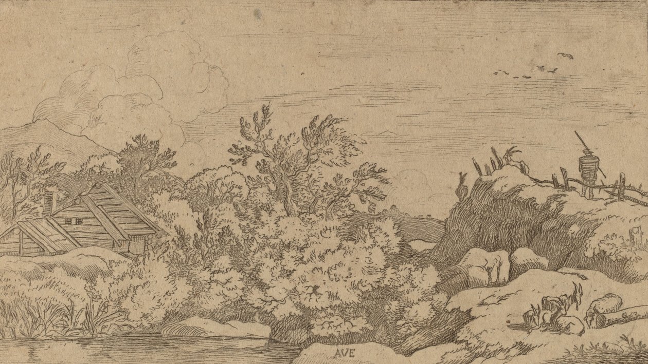 Troupeau de chèvres sur une colline, probablement vers 1645-1656 - Allart van Everdingen