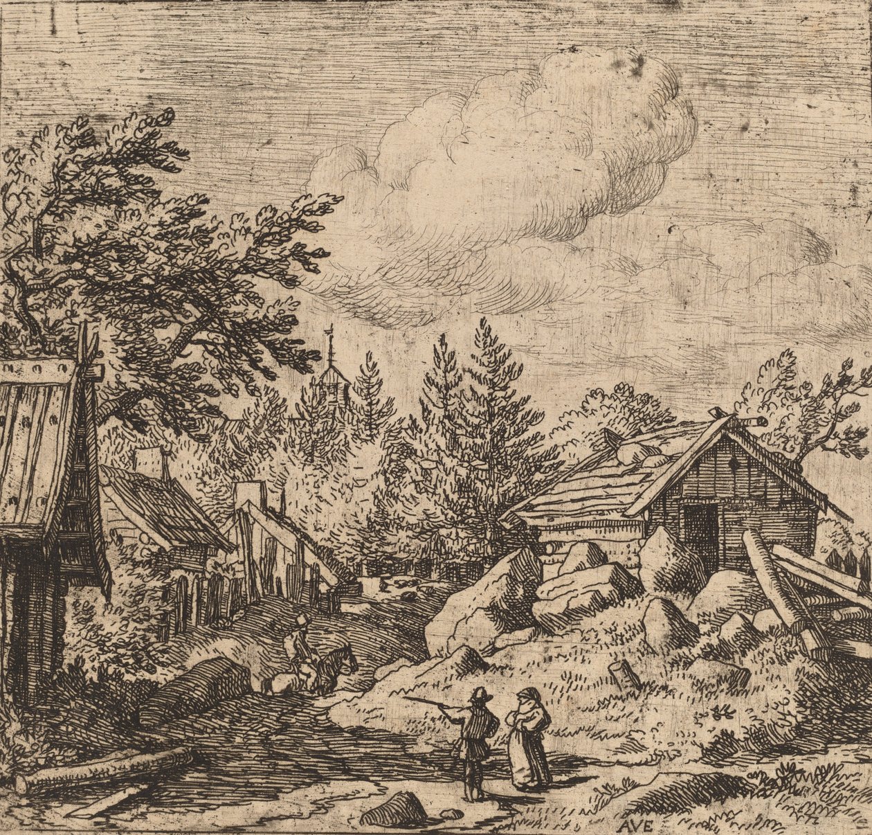 Hamlet sur un terrain montagneux - Allart van Everdingen