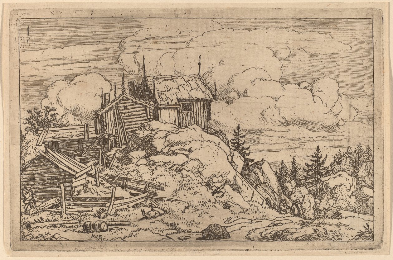 Hamlet sur une colline - Allart van Everdingen