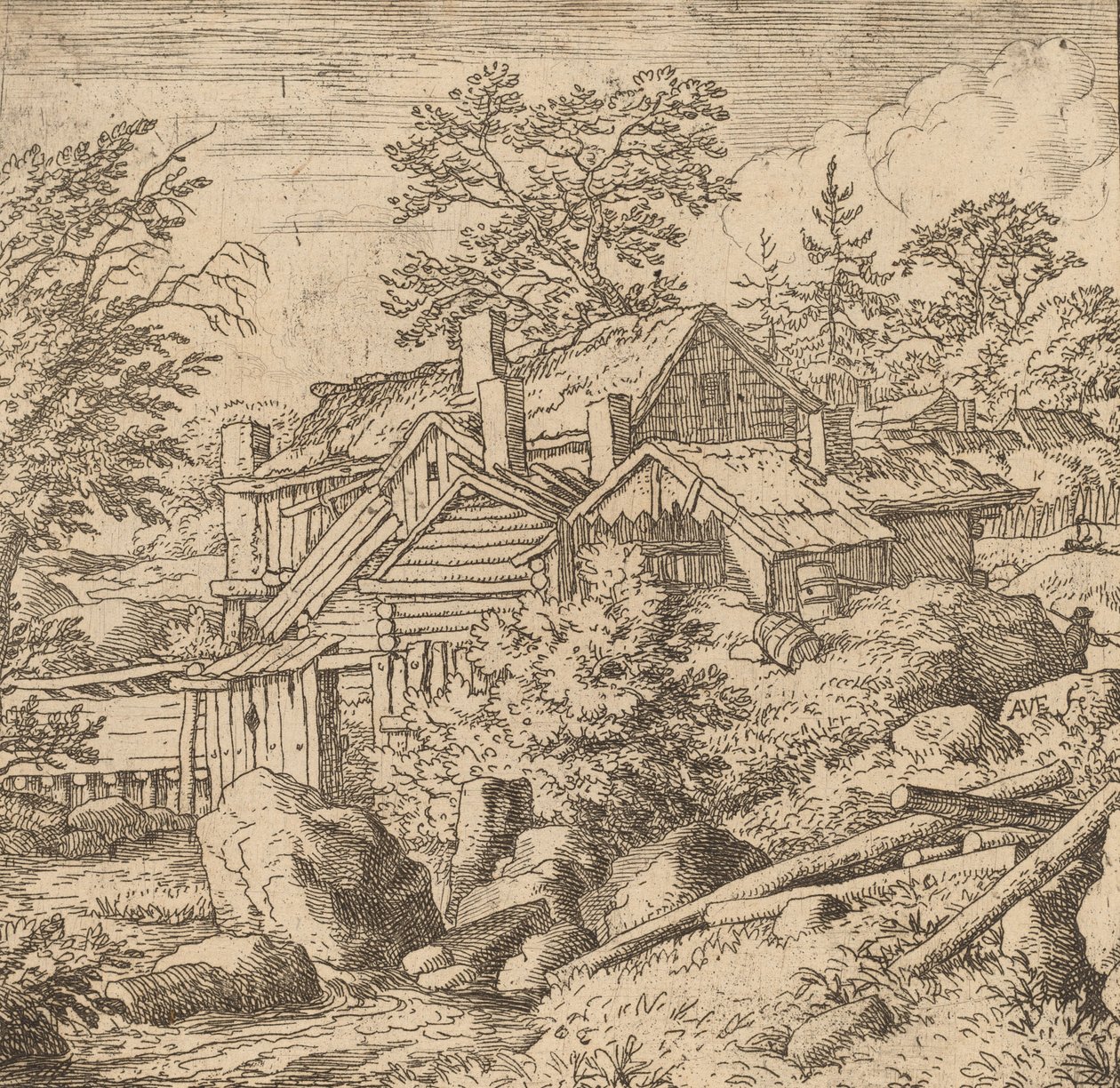 Hamlet sur un flanc de montagne, probablement vers 1645-1656 - Allart van Everdingen