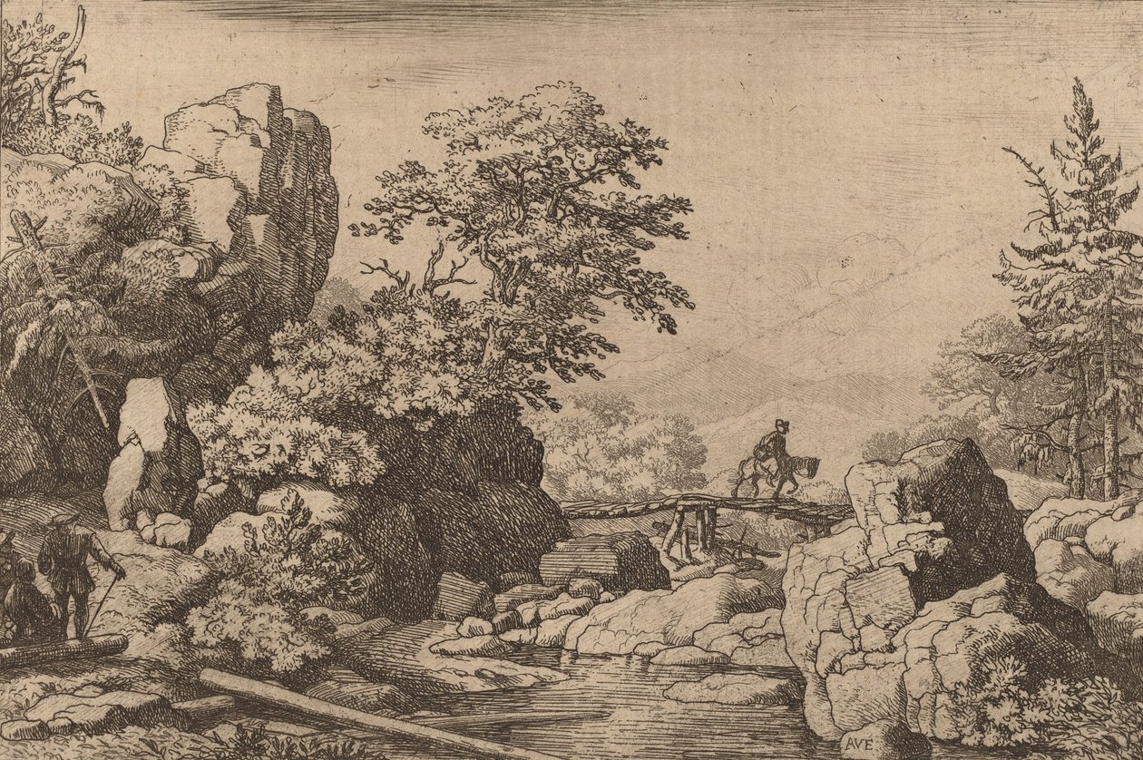Cavalier sur un pont, probablement vers 1645-1656 - Allart van Everdingen
