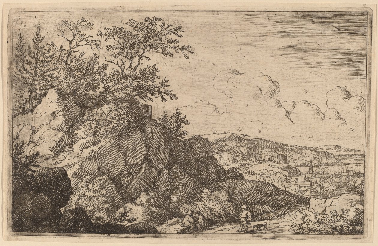 Paysans avec son chien, probablement vers 1645-1656 - Allart van Everdingen