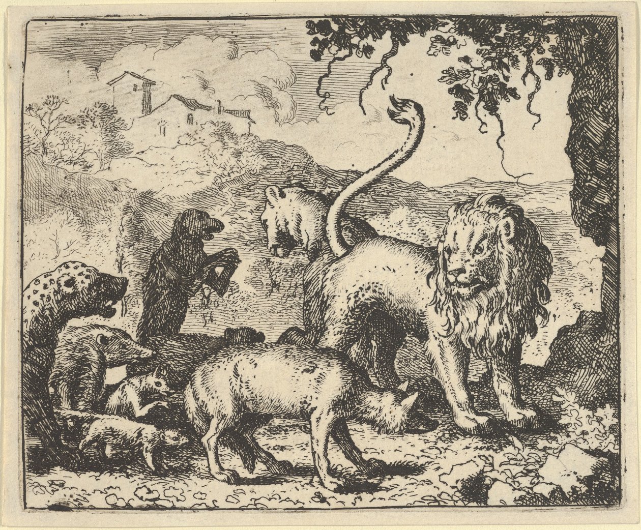 Renard est accusé par le loup et plusieurs animaux, 1650-75 - Allart van Everdingen