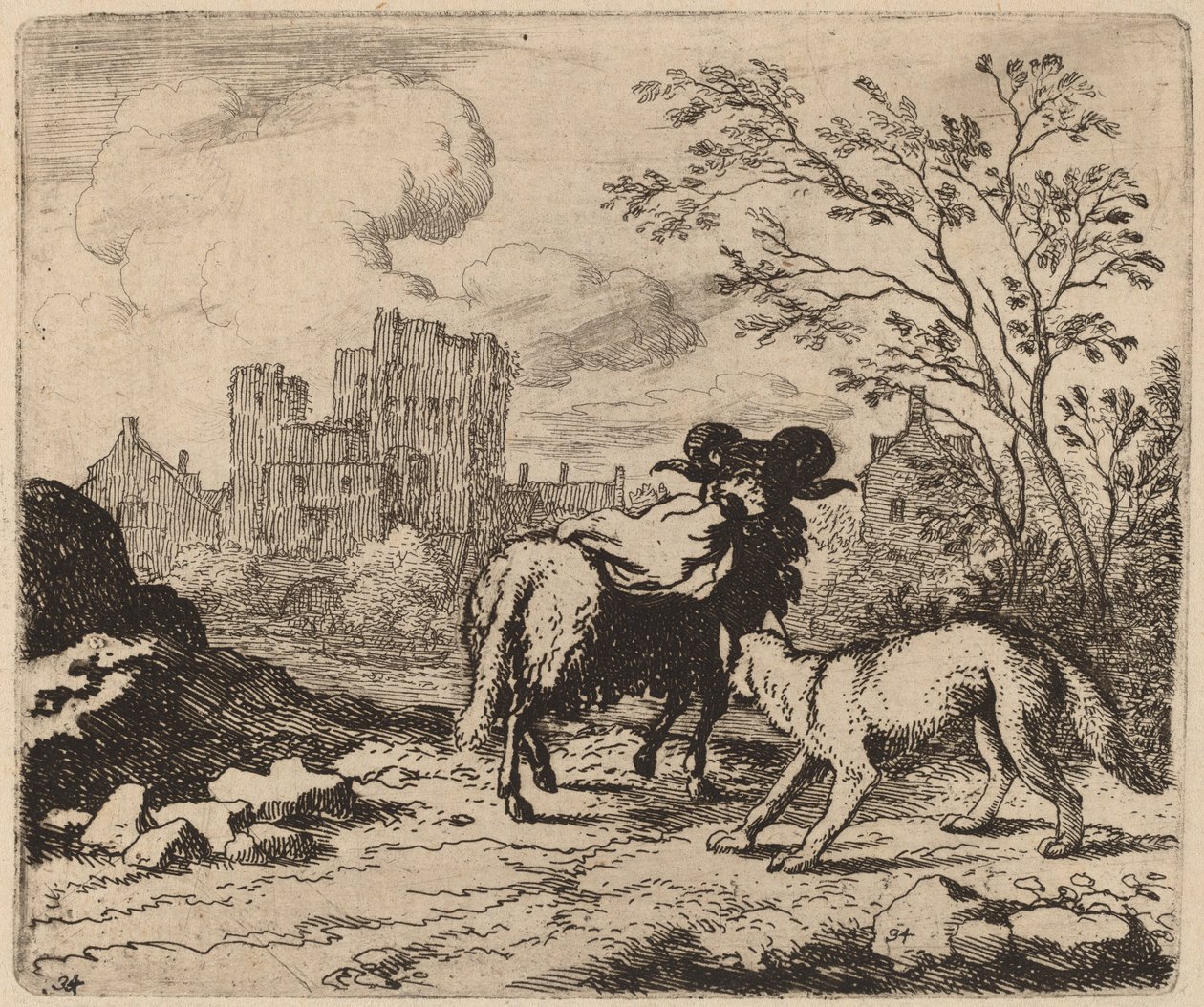Reynard demande au bélier de livrer un document - Allart van Everdingen
