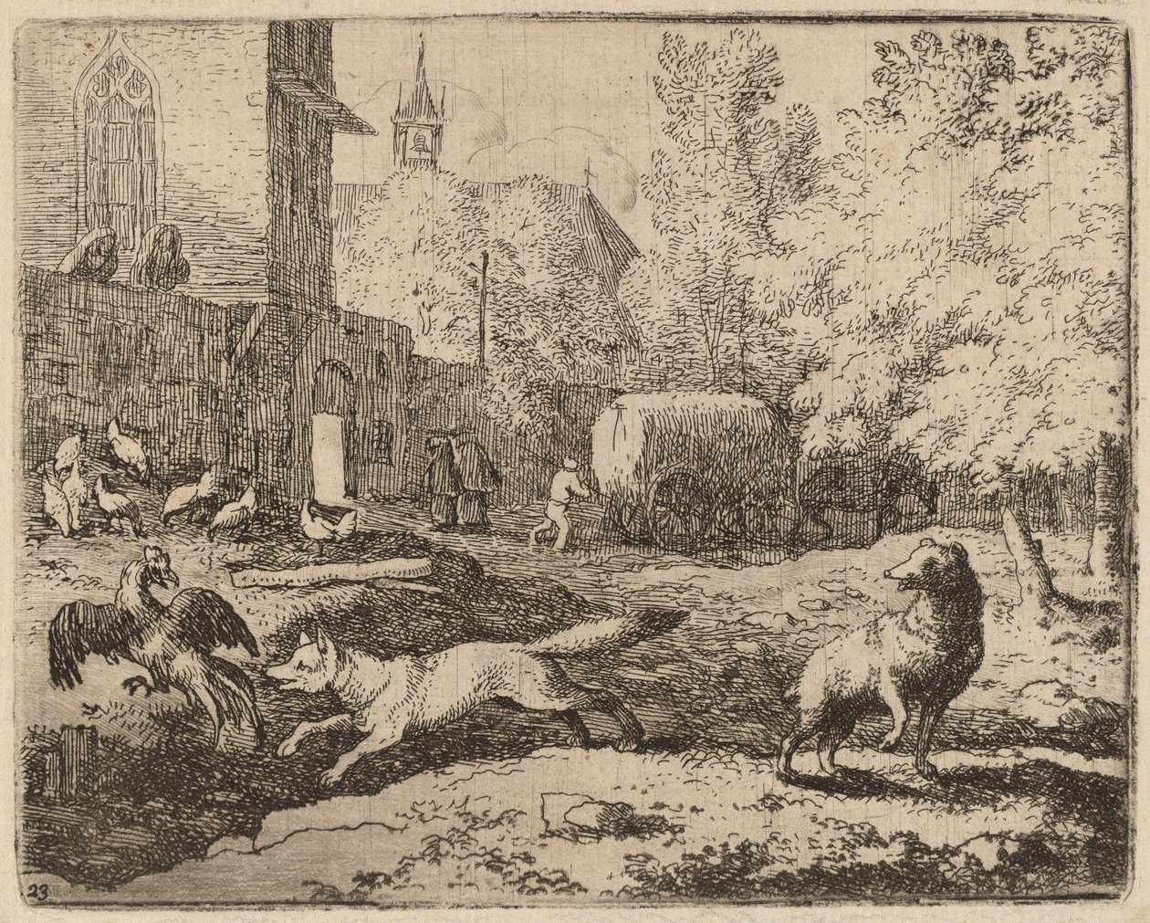 Renard tente de voler un coq, probablement vers 1645-1656 - Allart van Everdingen