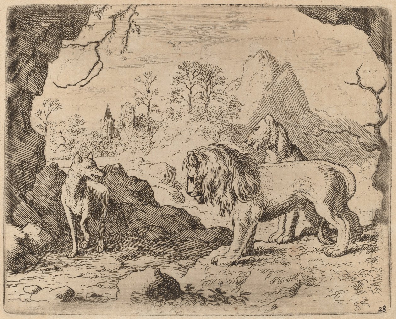 Reynard promet de révéler le trésor caché, probablement vers 1645-1656 - Allart van Everdingen
