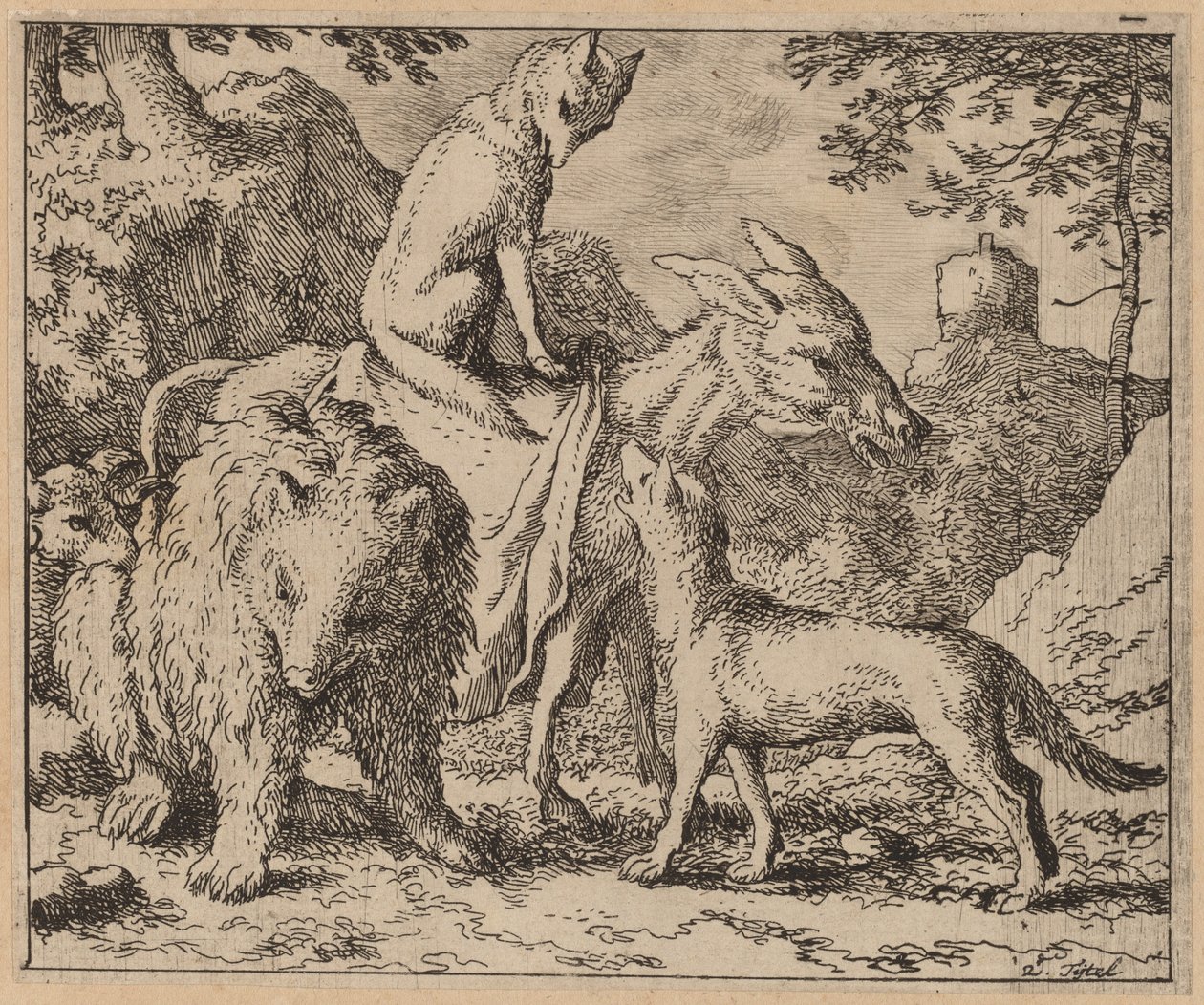 Reynard assis au sommet de l