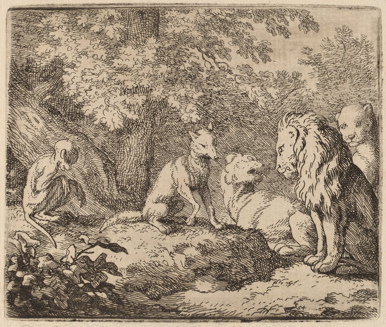 Reynard raconte une histoire de trésor caché, probablement vers 1645-1656 - Allart van Everdingen