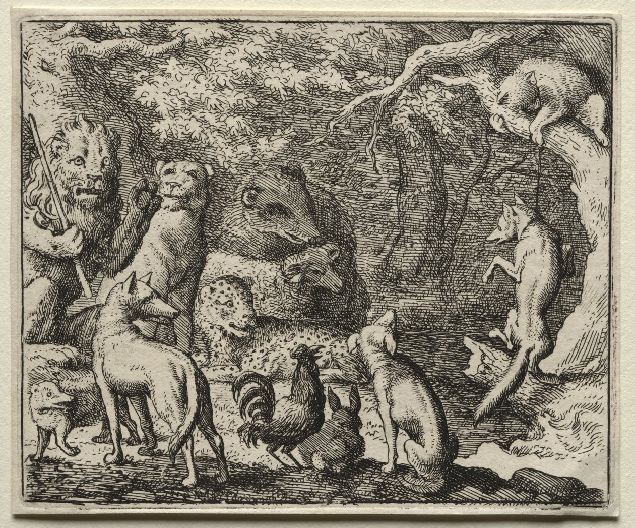 Renart le goupil : Renart demande la permission de se confesser - Allart van Everdingen