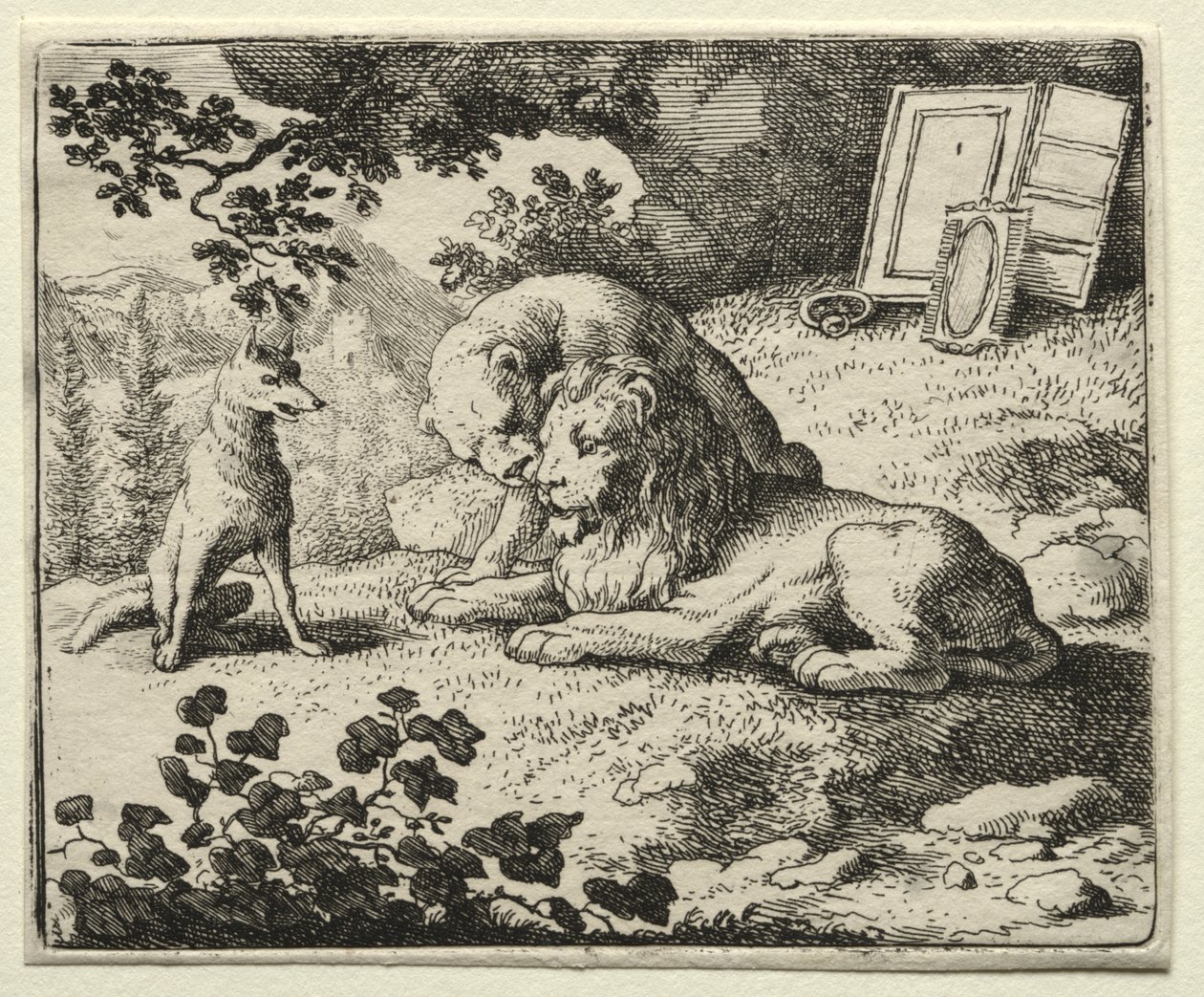 Renard le Goupil : Renard Promet des Cadeaux au Lion - Allart van Everdingen