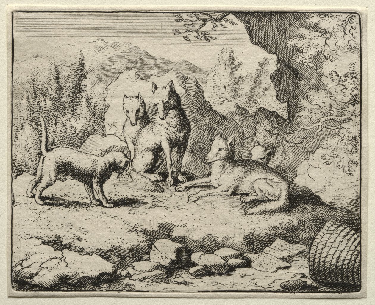 Renart le goupil : Le chat appelle Renart à la cour - Allart van Everdingen