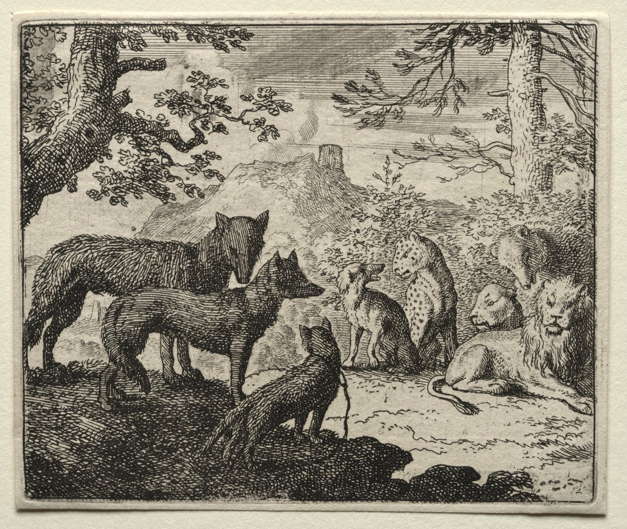 Reynard le Renard : Les parents de Reynard quittent la cour - Allart van Everdingen