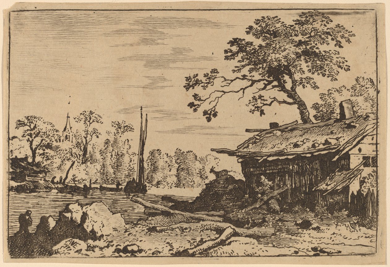 Cabane en ruine, probablement vers 1645-1656 - Allart van Everdingen