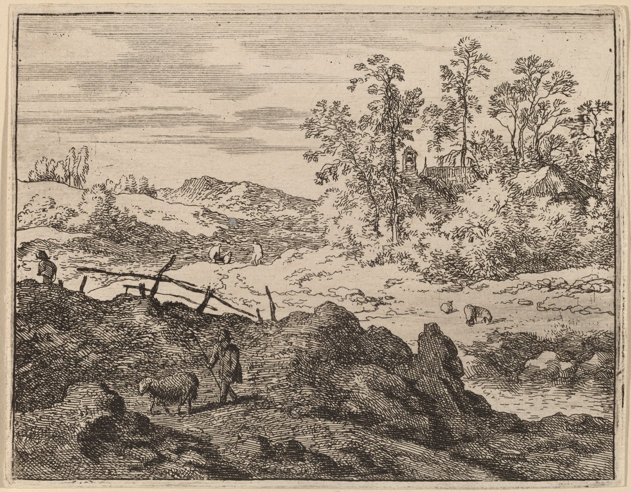 Berger avec agneau, probablement vers 1645-1656 - Allart van Everdingen
