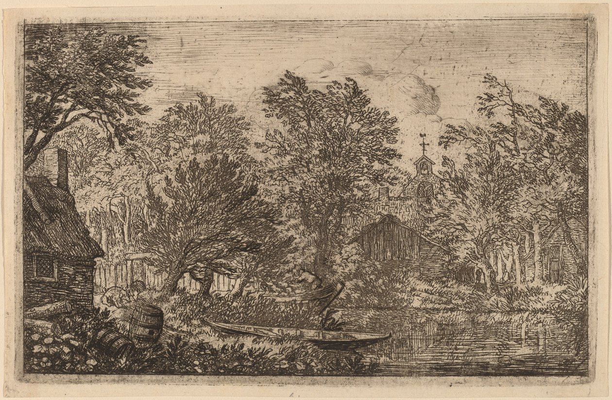 Barque à une Rive de Rivière, probablement vers 1645-1656 - Allart van Everdingen