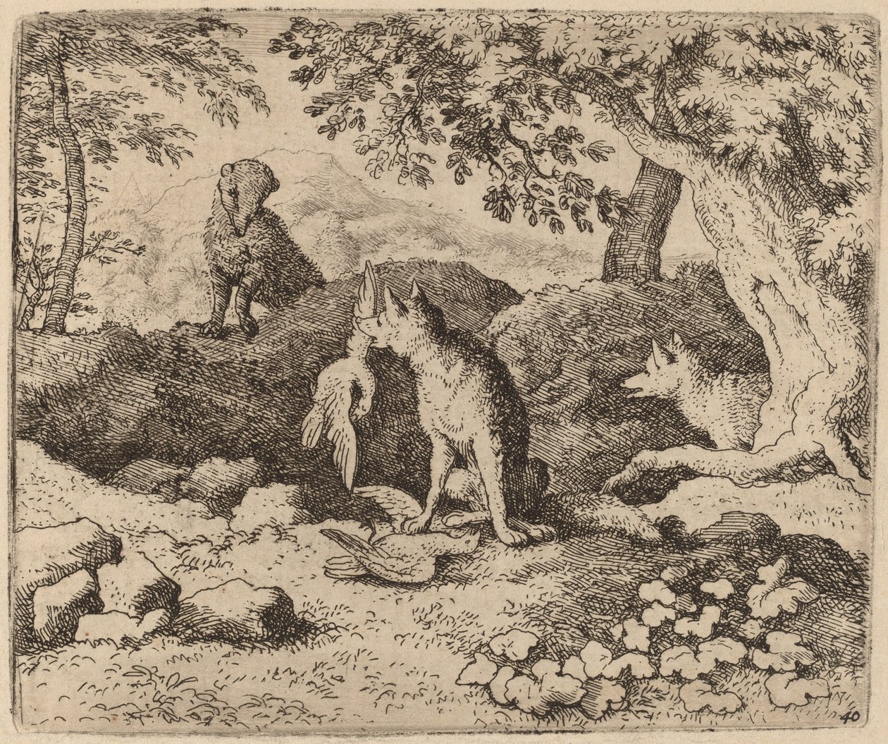 Le blaireau va avertir Renard, probablement vers 1645-1656 - Allart van Everdingen