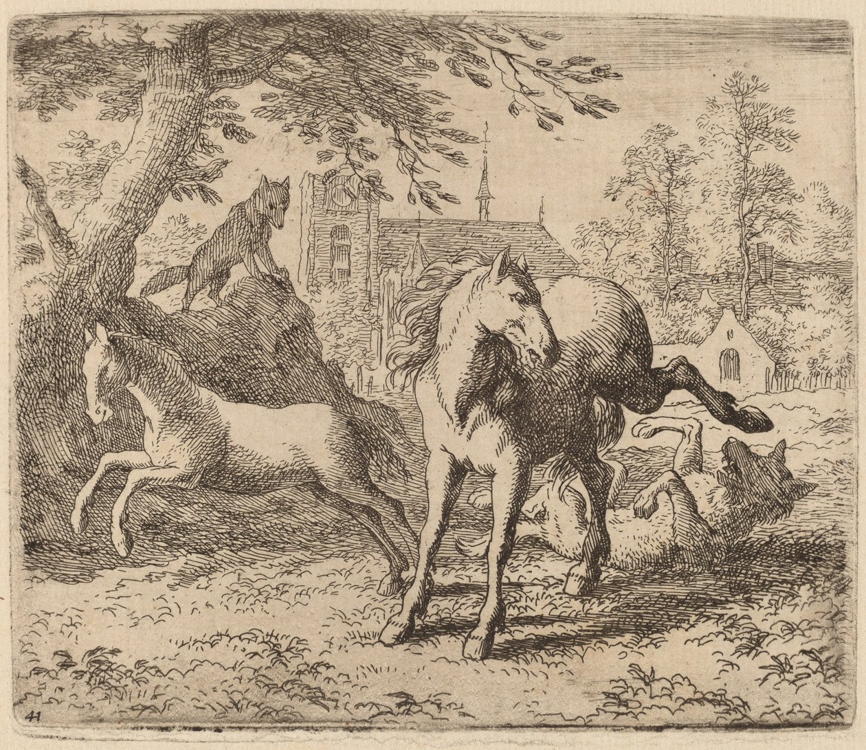 La jument et le loup, probablement vers 1645-1656 - Allart van Everdingen