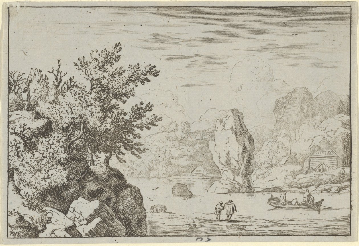 Le Rocher au milieu de la rivière, 17ème siècle - Allart van Everdingen