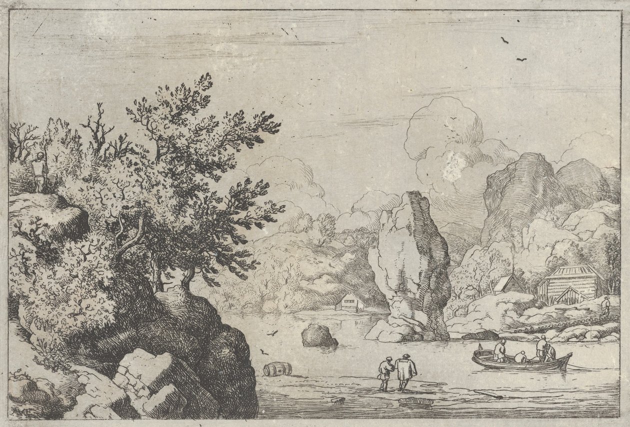 Le rocher au milieu de la rivière, XVIIe siècle - Allart van Everdingen