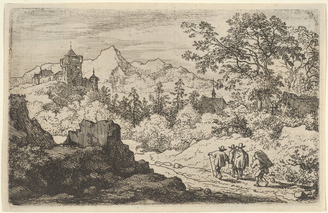 Les Trois Hommes et le Portier, 17ème siècle - Allart van Everdingen