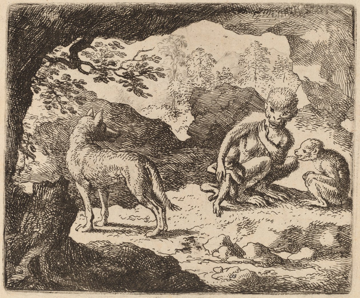 Le loup et les singes - Allart van Everdingen