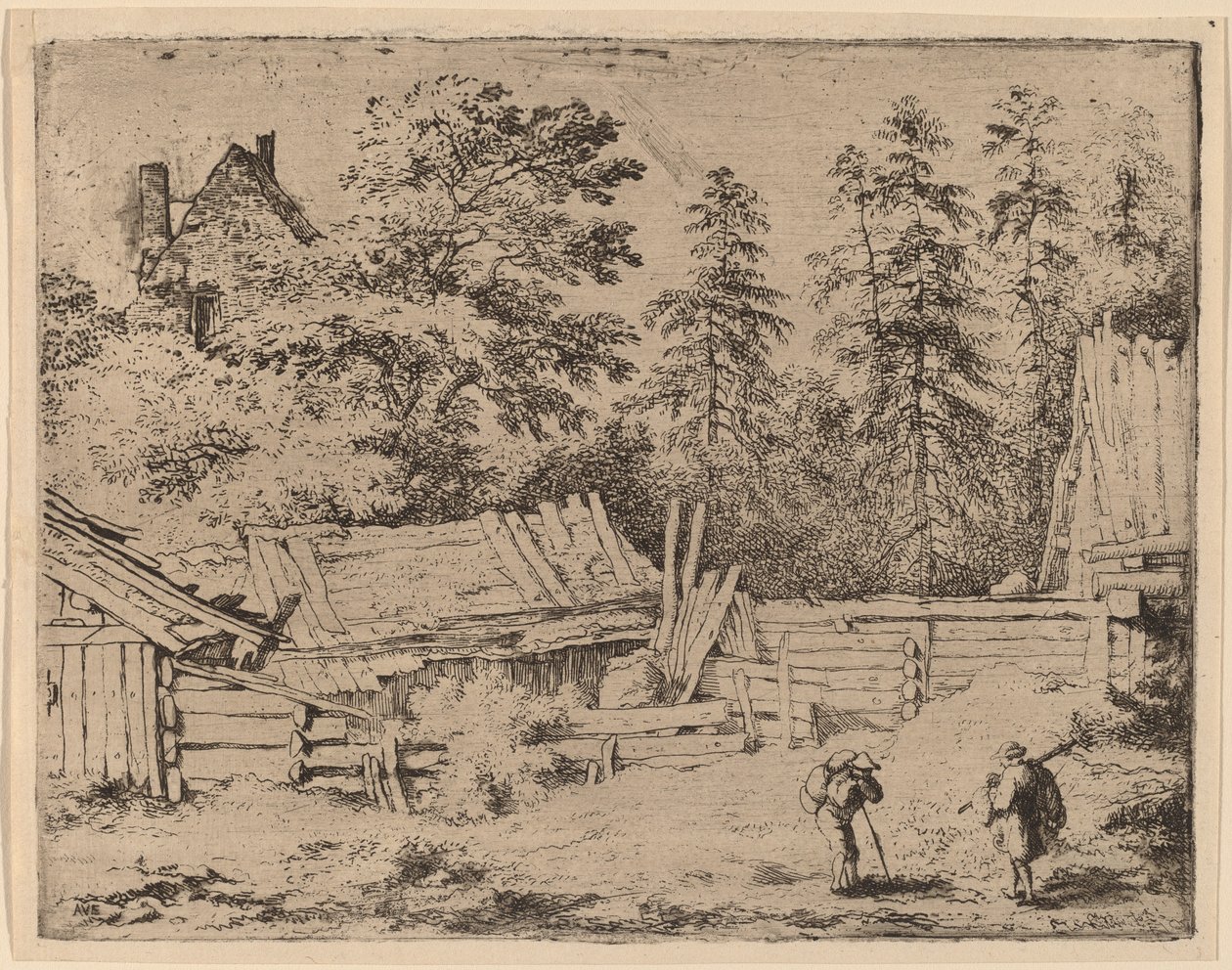Trois cottages - Allart van Everdingen