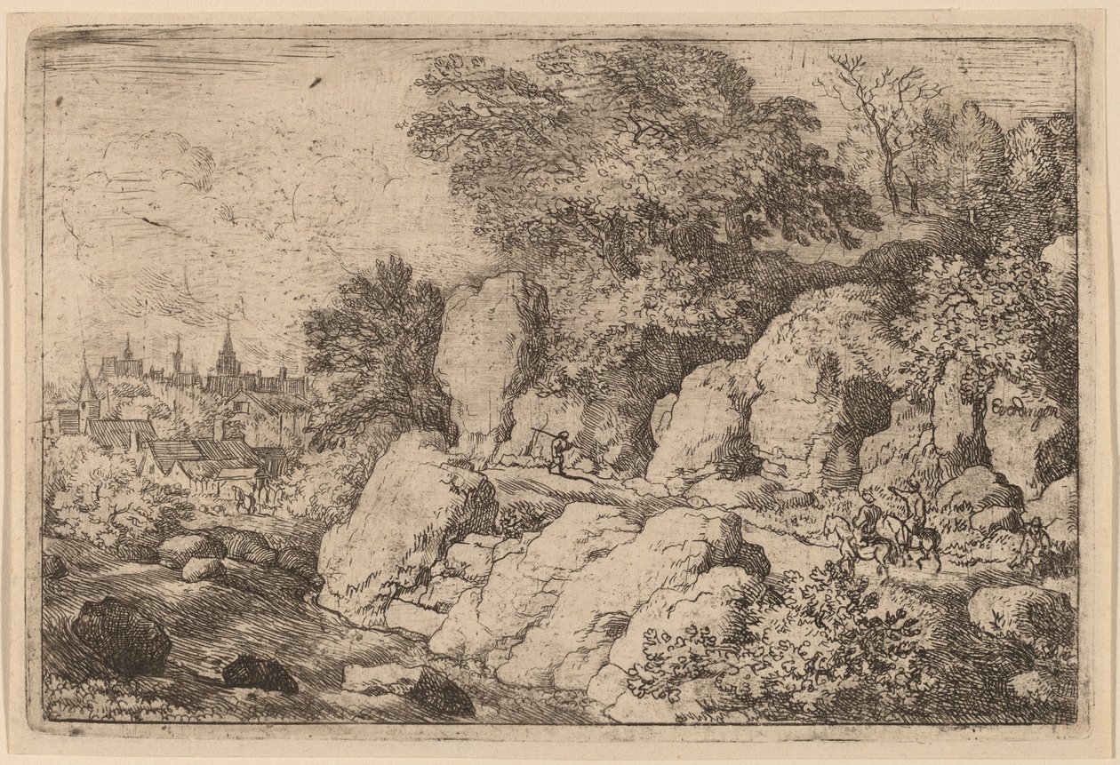 Deux cavaliers sur un chemin rocheux - Allart van Everdingen