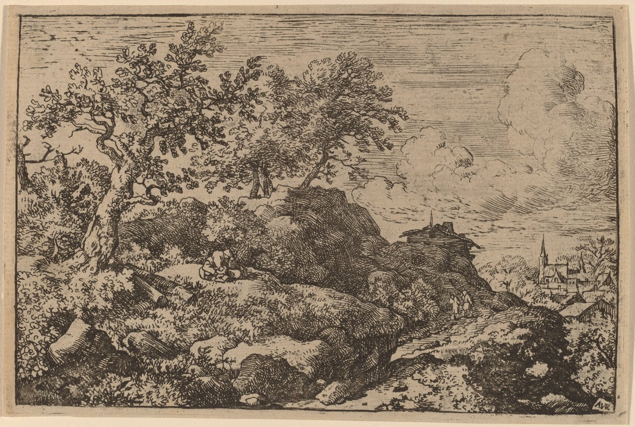 Deux paysans assis sur une colline, probablement vers 1645-1656 - Allart van Everdingen
