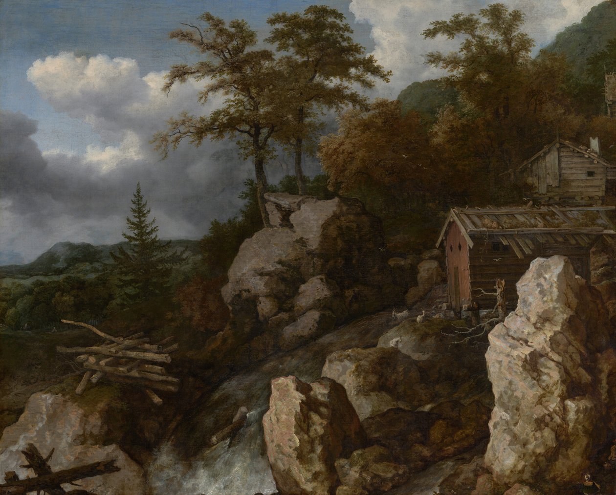 Cascade et chalets en rondins - Allart van Everdingen