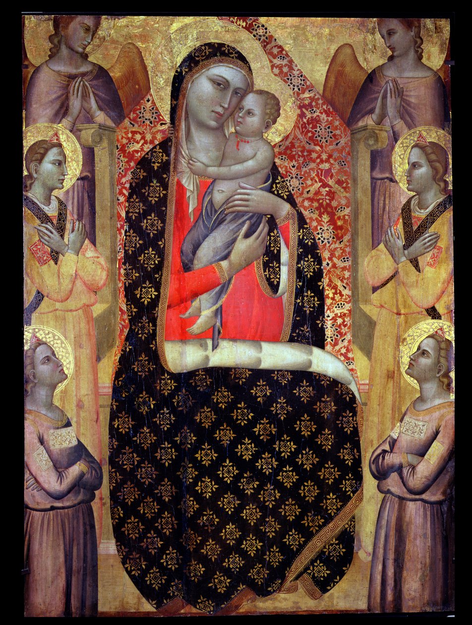 Madonna et enfant en trône avec six anges - Allegretto Nuzi