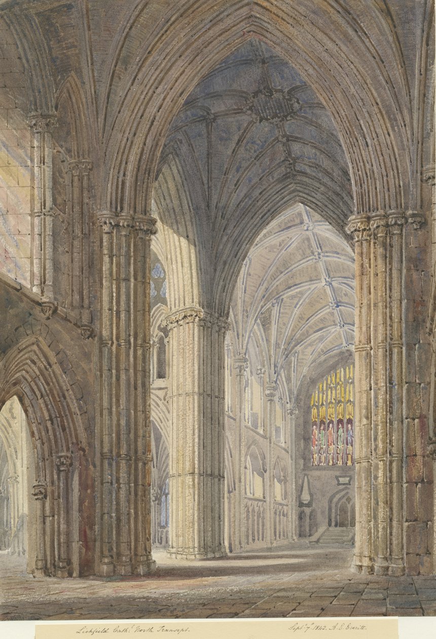 Intérieur de la cathédrale de Lichfield - Transept nord : peinture à l