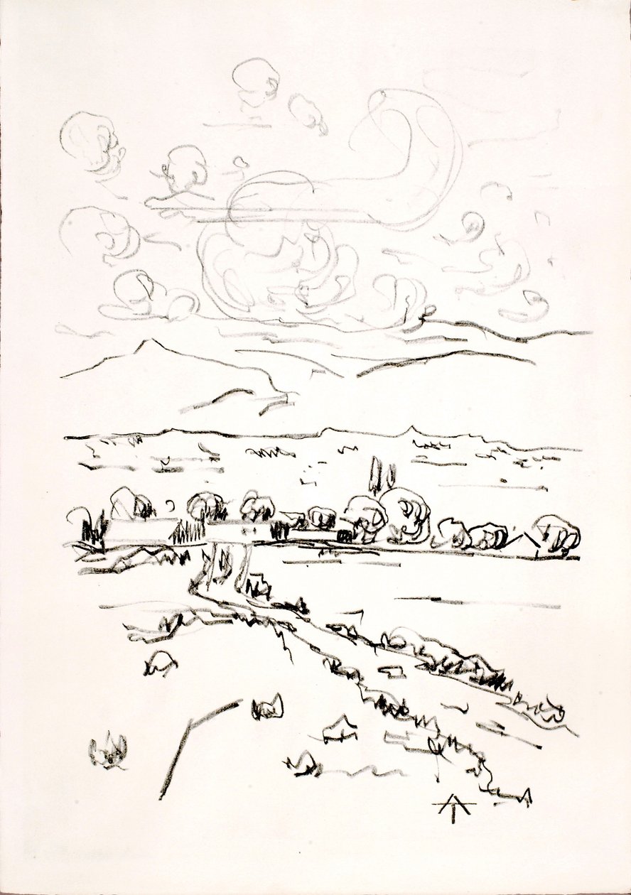 Paysage avec nuages cumulés - Allen Tucker