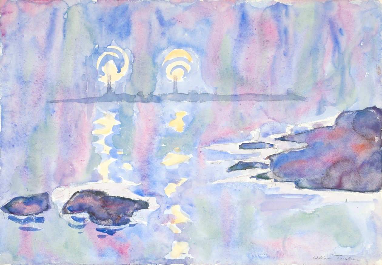 Aquarelle n° 73, Bleu et Lavande, 1928 - Allen Tucker